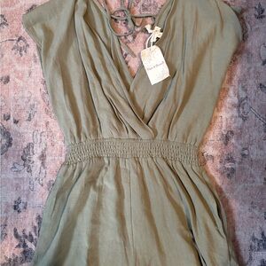 Olive Green Womens Sleeveless romper